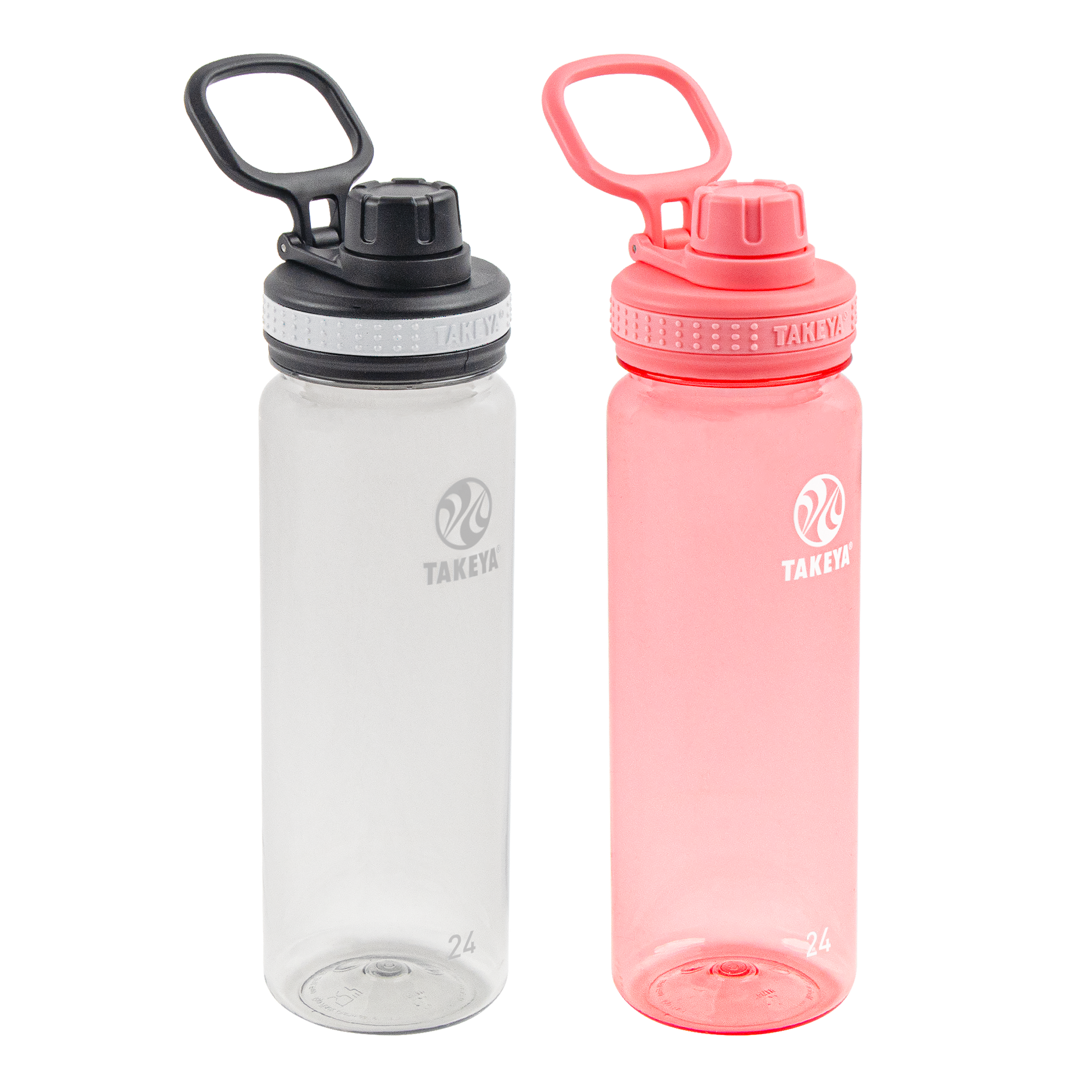 tritan-water-bottle-bundle-with-spout-lid-2-pack-r4 51689-Tritan-Spout-24-2pk-Clear-FlutterPink-angle_2e2a67e8-7240-4517-90e1-85605eacf4b2.png